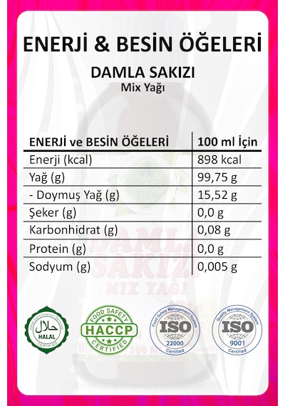 Gökçek Şifa Damla Sakızı Mix Yağı 100 ML