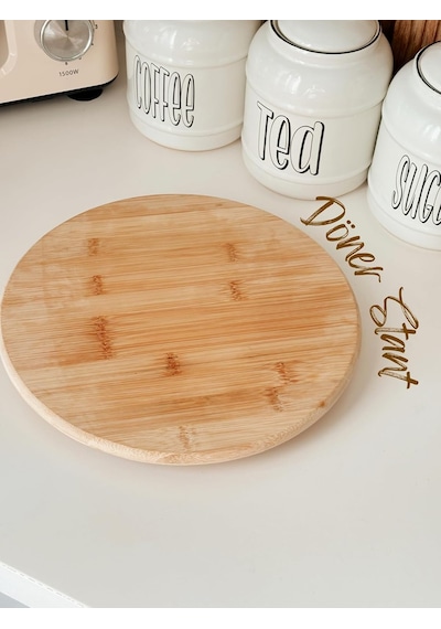 Bambu 360 Döner Standlı Servis Ve Sunum Tabağı Çok Renkli
