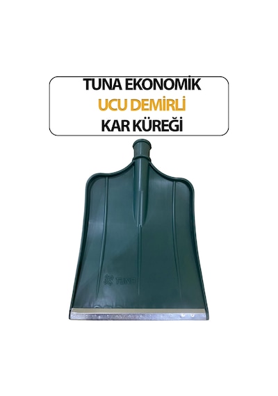 Kürek Ucu Demirli Plastik Kar Küreği, Ekonomik Sapsız Yeşil Renk