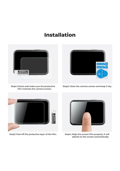 K&f Concept Gopro Hero 9/10/11/12 İle Uyumlu Ekran Koruyucu Set