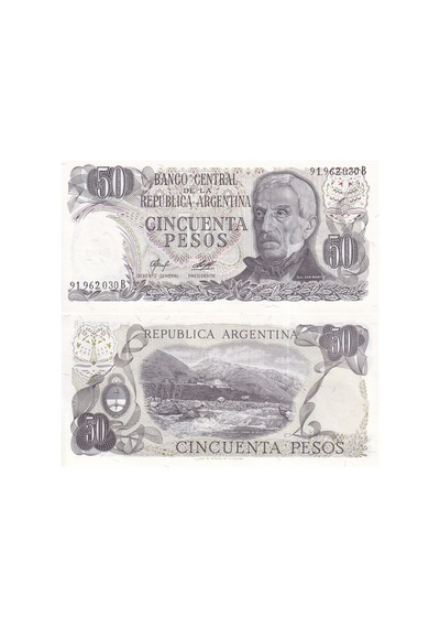 Arjantin 1983 Yılı 50 Pesos Kağıt Para Çil Unc Koleksiyon Para