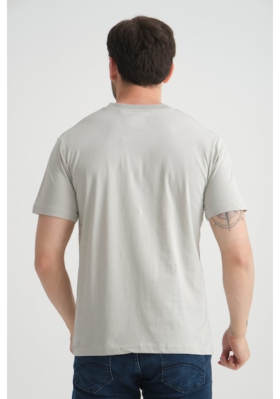 Shooter Sportwear Shooter Erkek T-shirt Nefes Alabilen Esnek Pamuklu Kumaş Regular Kalıp Minimal Logolu Gri