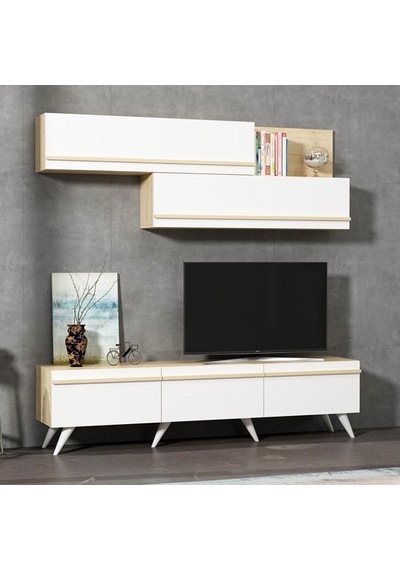 Tv Ünitesi Asil Beyaz Safir Meşe 180 Cm