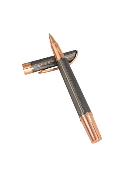 İsme Kişiye Özel Kutulu Rose Füme Kapaklı Metal Roller Kalem