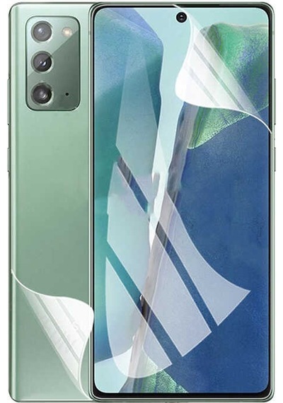 Samsung Galaxy Note 20 İle Uyumlu Şeffaf Esnek Kavisli Ekranı Tam Kaplayan Pet Ekran Koruyucu