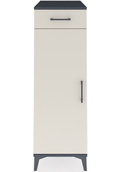 Kronos Dolap 2 Raflı Tek Çekmeceli Tek Kapaklı 44x59x134 Antrasit-aytaşı Antrasit