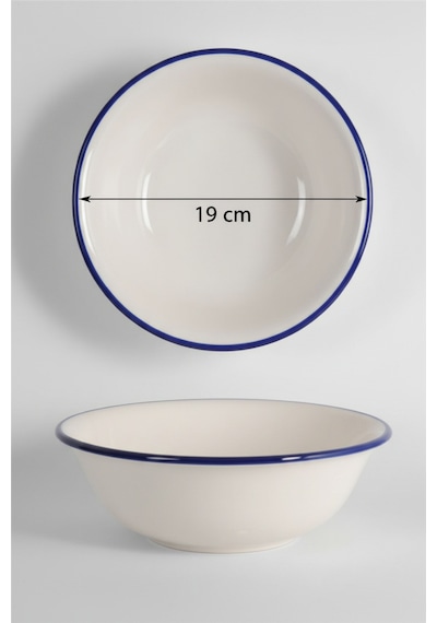 6'lı Valencia Salata Kasesi 19cm Rim Lacivert Rinart Krem
