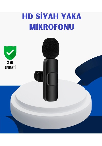 Mey İthalat Apple Uyumlu iPhone İçin Çift Mikrofonlu Telsiz Yaka Mikrofonu 360 Derece Hd Ses