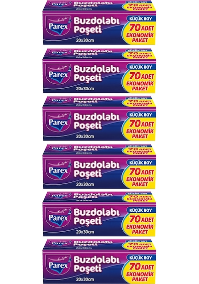 Buzdolabı Poşeti 70 Li Küçük Boy 20 X 30 Cm 6 Paket