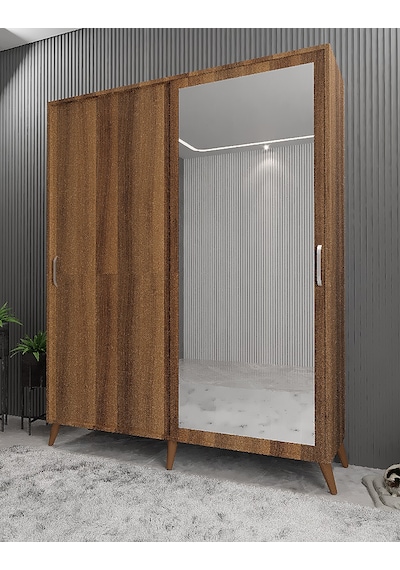İmaj Sürgülü Portmanto Vestiyer Ceviz - Montaj Dahil 120 Cm