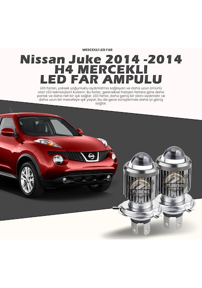 Nissan Juke 2010-2014 Makyajsız Kasa Mercek Led Xenon Uzun - Kısa Tek Renk Beyaz