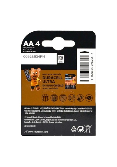 Duracell Aa Alkalin Kalem Pil 4'lü 8'li Paket