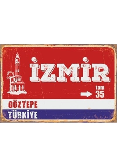 Göztepe İzmir Retro Vintage Ahşap Poster
