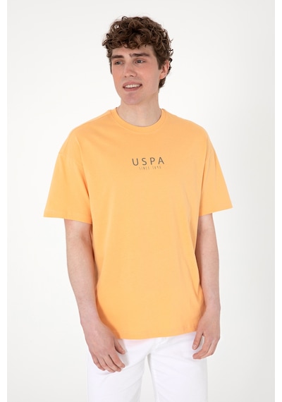 U.S. Polo Assn. Erkek Oversize Fit Bisiklet Yaka Turuncu Tişört 50299543-VR202