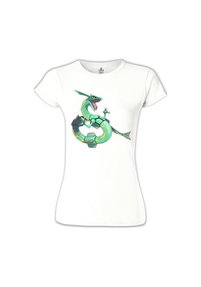 Pokemon Go - Rayquaza Beyaz Kadın Tshirt 001