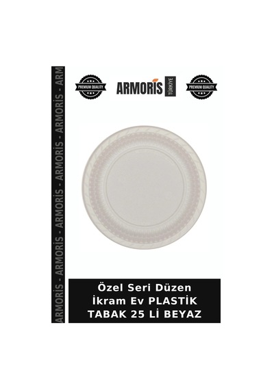 Özel Seri Düzen İkram Ev Plastik Tabak 25 Li Beyaz