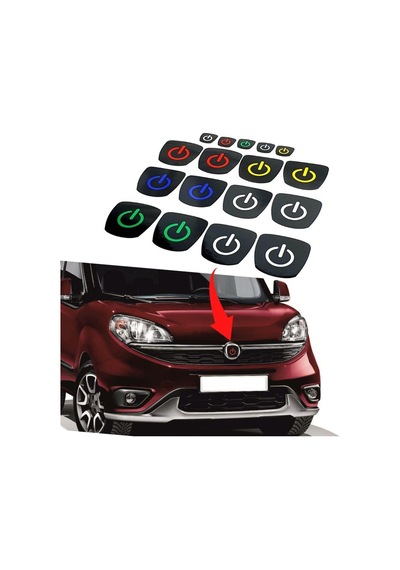 Fiat Doblo Logo Içi Power Buton Sticker 3 Lü Set