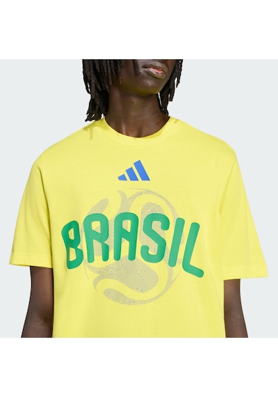 Adidas Jz8923 Bra Olp Tee Erkek Fıfa Dünya Kupası 26 Brezilya Tişörtü Sarı