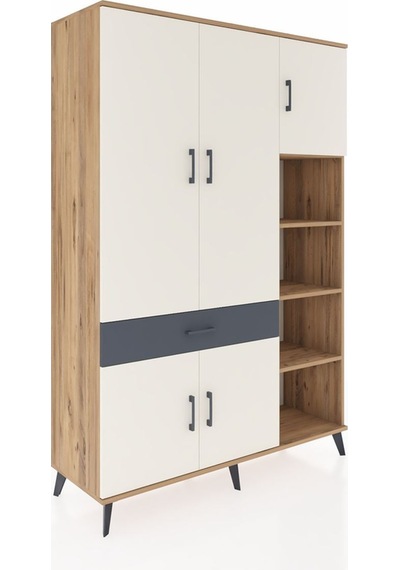 Hyperion Dolap 10 Raflı Tek Çekmeceli 5 Kapaklı 132x44x195 Çam-aytaşı/antrasit Aytası/antrasıt Hyperion Dolap 10 Raflı Tek Çekmeceli 5 Kapaklı 132x44x195 Çam-aytaşı/antrasit Aytası/antrasıt