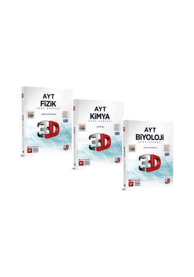 3d Yayınları Ayt Fen Bilimleri Soru Bankası Seti Fizik Kimya Biyoloji