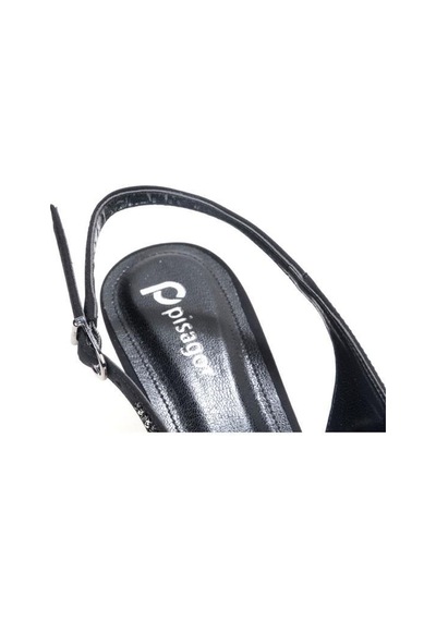 Pisagor Ps-32350 Kadın 4 Cm Arkası Açık Taşlı Abiye Stiletto Ayakkabı siyah