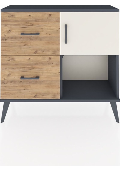 Arges Şifonyer Tek Raflı 2 Çekmeceli Tek Kapaklı 88x30x80 Antrasit-aytaşı/çam Aytaşı/çam Arges Şifonyer Tek Raflı 2 Çekmeceli Tek Kapaklı 88x30x80 Antrasit-aytaşı/çam Aytaşı/çam