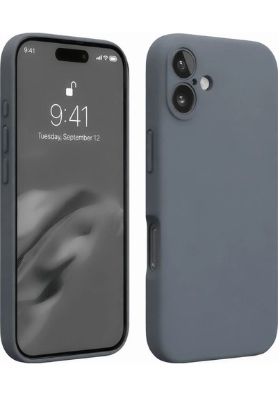 Apple iPhone Uyumlu   16 Plus Kılıf Nano İçi Kadife Silikon - Gri