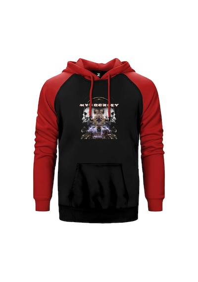 Hypocrisy Catch 22 Kırmızı Renk Reglan Kol Kapşonlu Sweatshirt Kırmızı