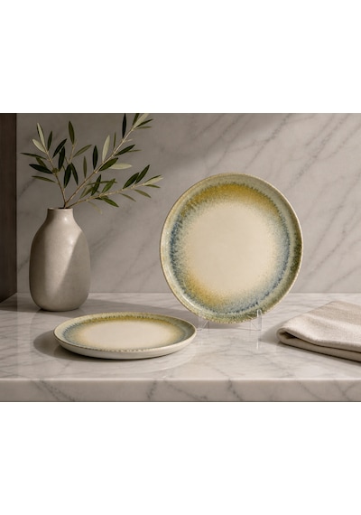 6 Lı Düz Tabak / Servis / Sunum / Yemek Tabağı 25 Cm Bonna Knidos Gourmet Dinner Plate