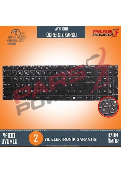 Msi Gt72Vr 6Re-250Xtr Uyumlu Notebook Klavye (Siyah Işıklı Tr)