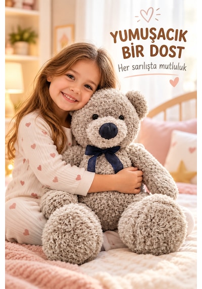60 Cm Peluş Ayı Büyük Boy Premium Kalite Yumuşak Ayıcık Çocuk Sevgili Özel Gün Hediyesi Çok Renkli