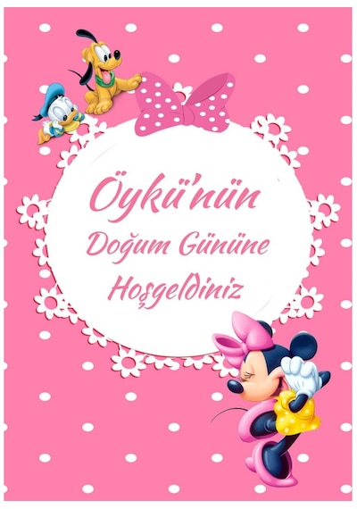 Minnie Mouse Afiş,karşılama Panosu Branda Prens Hdts1014 +3
