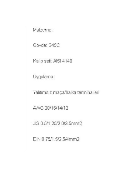 Proskit Cp-151a Terminal Pabuç Sıkma Pensesi Proskit