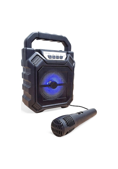 Upway Şarjlı Mikrofonlu Led Işıklı Bluetooth Hoparlör - Usb-aux-tf Kart-fm Radyo