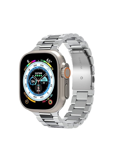 Spigen Apple Watch 49/46/45mm Ultra 3/2/1 / Seri 11/10/9/8/7 İle Uyumlu Kordon Band Modern Fit Klasik Saat Tipi Çelik Gümüş Kayış Amp06356 - Silver Spigen Apple Watch 49/46/45mm Ultra 3/2/1 / Seri 11/10/9/8/7 İle Uyumlu Kordon Band Modern Fit Klasik Saat Tipi Çelik Gümüş Kayış Amp06356 - Silver