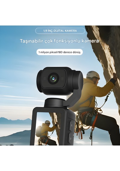 Taşınabilir Vlogging Kamerası, 2.5k Video, 66mp Fotoğraf, 180 Döndürülebilir Lens, 16x Zoom, 1.9 İnç Ekran