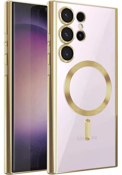 Mey İthalat Samsung Galaxy Uyumlu  S25 Ultra Kılıf Kross Magneticsafe Kapak - Gold Çok Renkli