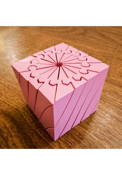3d Baskı Twisting Küp - Mekanik Dönen Bulmaca Küpü-pembe