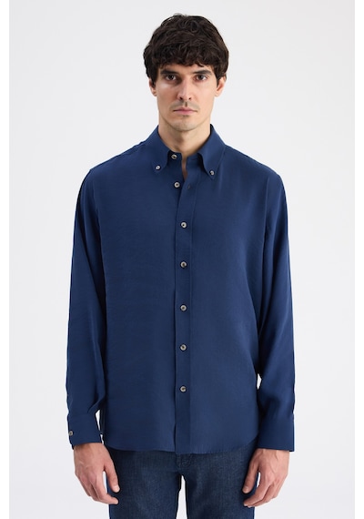 D'S Damat Ds Damat Comfort İndigo Düz Gömlek 6hc020302304m Çok Renkli