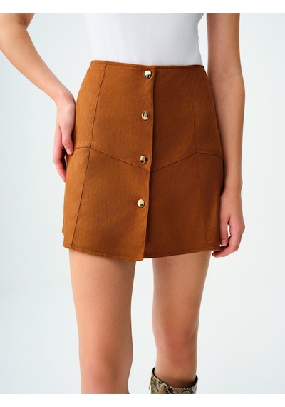 Regular Fit Kadın Etek Lıght Brown