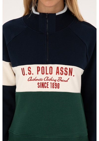 U.S. Polo Assn. Kadın Lacivert Fermuarlı Dik Yaka Sweatshirt 50311024-VR033