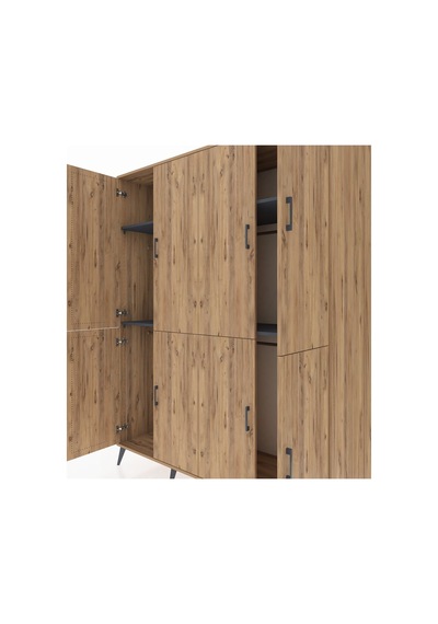 Kronos Gardrop 4 Raflı 8 Kapaklı 4 Askılı 176x59x221 Çam-çam/antrasit Çam/antrasit Kronos Gardrop 4 Raflı 8 Kapaklı 4 Askılı 176x59x221 Çam-çam/antrasit Çam/antrasit