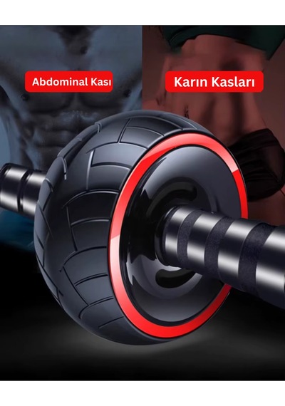 Evapera Profesyonel Ab Wheel Roller Karın Kası Göğüs Egzersiz Fitness Tekerleği Mekik Aleti Max150kg Siyah