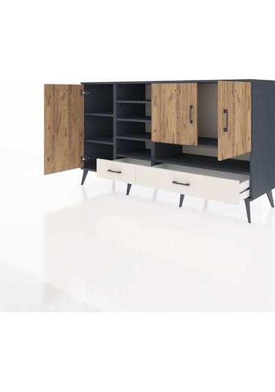 Kronos Konsol 8 Raflı 2 Çekmeceli 3 Kapaklı 176x59x99 Antrasit-ça Antrasit-çam/aytaşı
