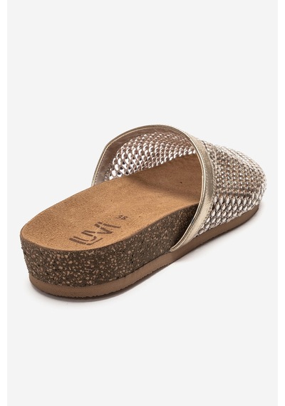 Luvi Shoes Montera Altın Taşlı Kadın Terlik
