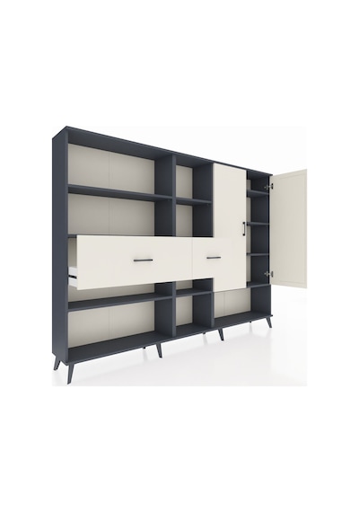 Arges Dolap 10 Raflı 2 Çekmeceli 2 Kapaklı 220x30x163 Antrasit-ay Antrasit-aytaşı Arges Dolap 10 Raflı 2 Çekmeceli 2 Kapaklı 220x30x163 Antrasit-ay Antrasit-aytaşı