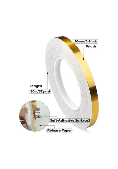 Metalize Bant, 1cm X 50m Metalik Yüzeyli Dekoratif Bant, Ayna Etkili Parlak Yüzey, Kendinden Yapışkanlı Duvar Kaplama Bandı, Su Geçirmez Aralık Kapatma Şeridi, Mutfak Ve Duvar Dekorasyonu İçin Diğer Metalize Bant, 1cm X 50m Metalik Yüzeyli Dekoratif Bant, Ayna Etkili Parlak Yüzey, Kendinden Yapışkanlı Duvar Kaplama Bandı, Su Geçirmez Aralık Kapatma Şeridi, Mutfak Ve Duvar Dekorasyonu İçin Diğer