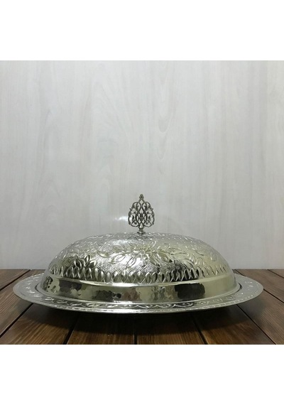 35 Cm İşlemeli Bakır Kayık Sahan Gümüş