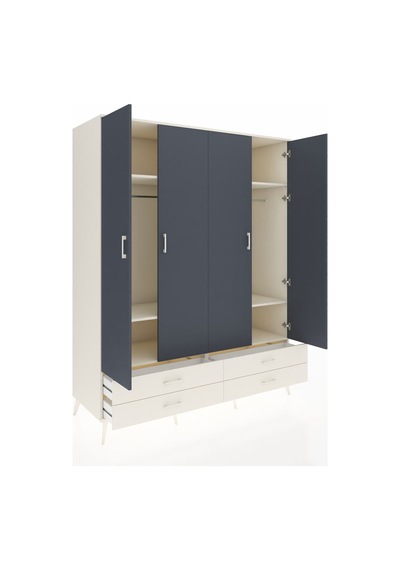 Kronos Gardrop 6 Raflı 4 Çekmeceli 2 Askılı 176x59x221 Aytaşı-antrasit/aytaşı Beyaz Kronos Gardrop 6 Raflı 4 Çekmeceli 2 Askılı 176x59x221 Aytaşı-antrasit/aytaşı Beyaz