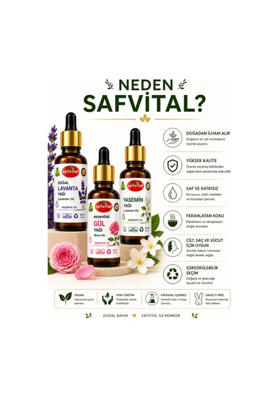 Lavanta+gül+yasemin 3 Lü Aromaterapi Bakım-bitkisel Yağ Seti & Aromatik Yağlar Seti 3x20 Ml